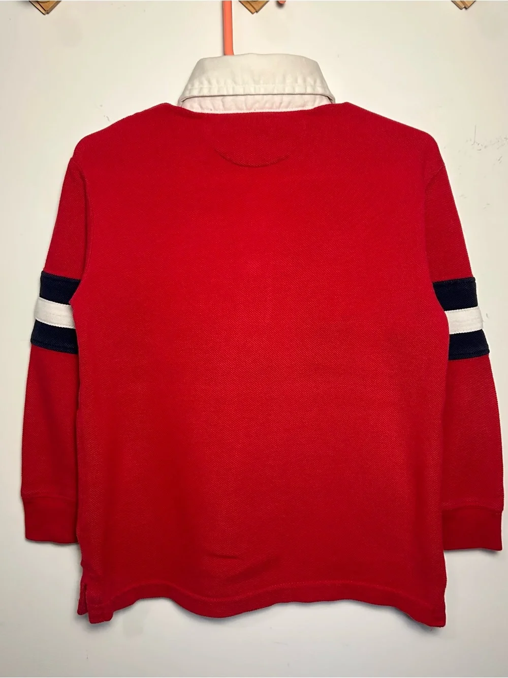 Ralph Lauren Red Rugby Shirt with White Collar